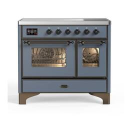 ILVE - Majestic II 40 inch Induction Range with 6 Elements ( Burnished Trim) - Blue Grey