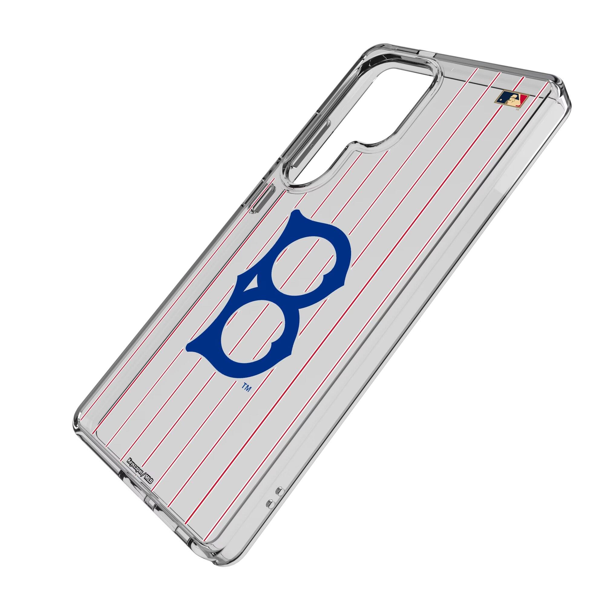 Alt View 1. Keyscaper - Brooklyn Dodgers Cooperstown Galaxy Clear Case - S23 Plus - Multicolor.