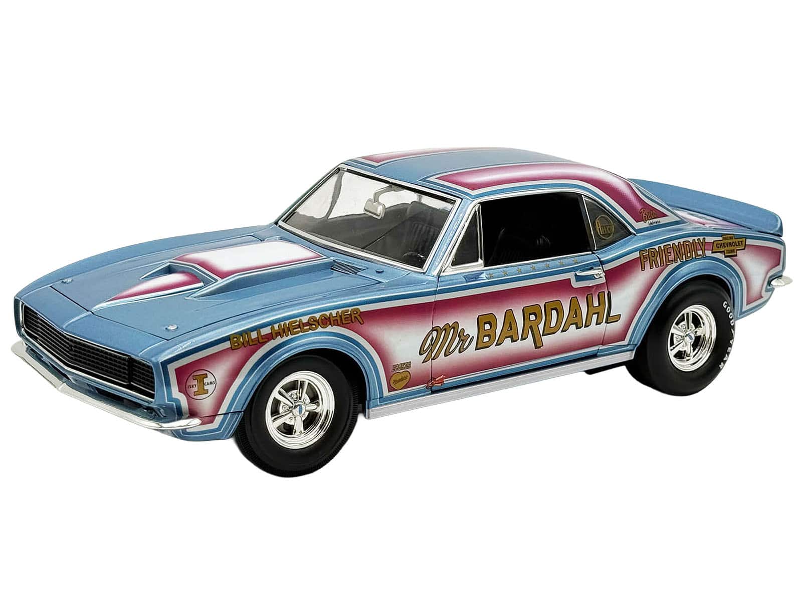 "1967 Chevrolet Camaro ""Mr. Bardahl Drag Car"" Blue Metallic with Red and White Graphics 1/18 Diecast Model Car by ACME" price history on PriceWatchPro