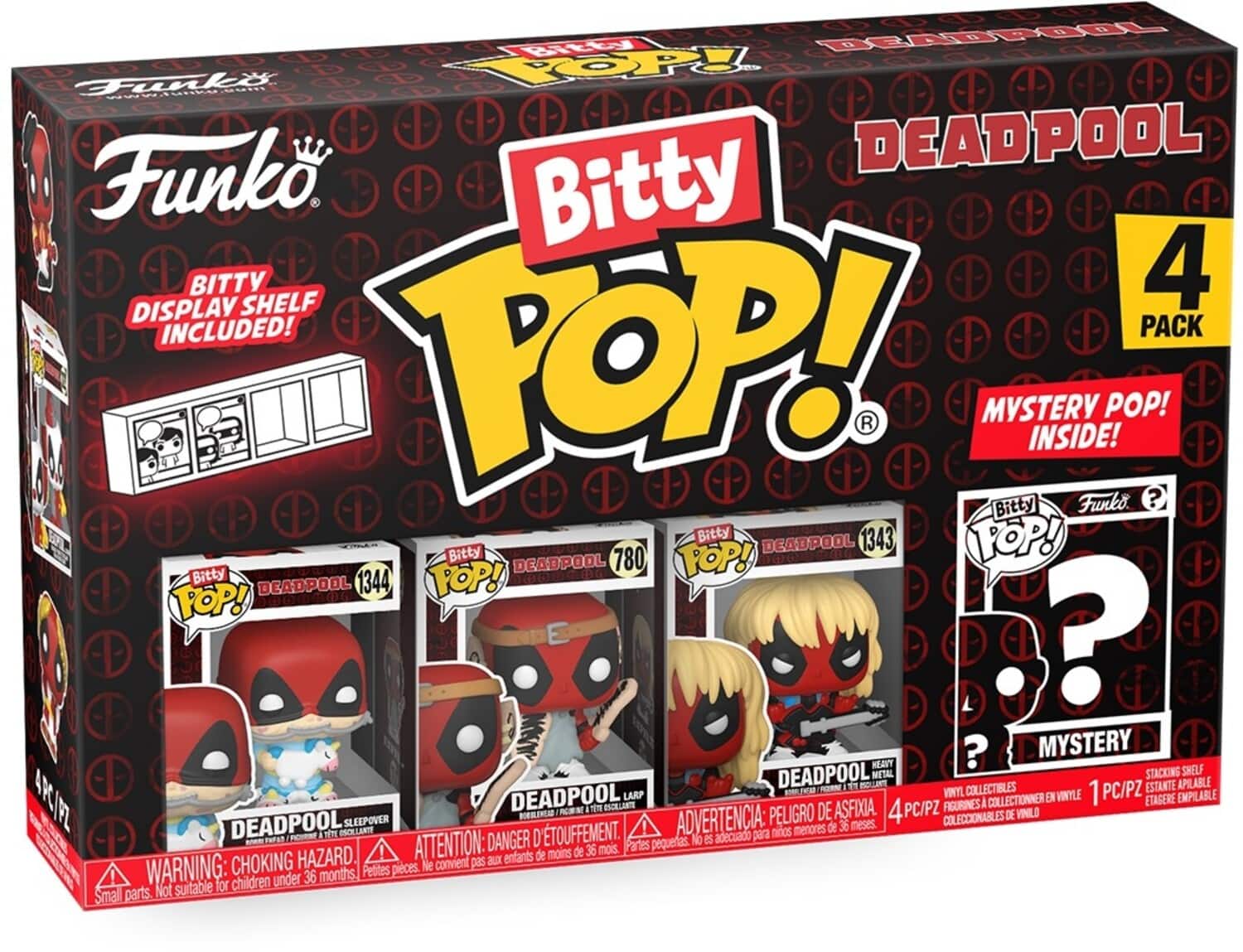 FUNKO Bitty POP!: Deadpool - Sleepover 4-Pack - COLLECTABLES - Multicolor