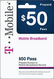 Front Large. T-Mobile Prepaid - Broadband (Immediate Delivery) $50 Mobile Broadband Refill.