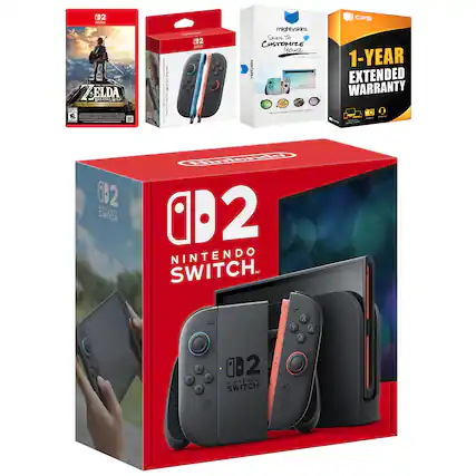 - The Legend of Zelda: Breath of the Wild
- MightySkins Skin to Customize Your Nintendo Switch
- 1-Year Extended Warranty
- Nintendo Switch OLED Model