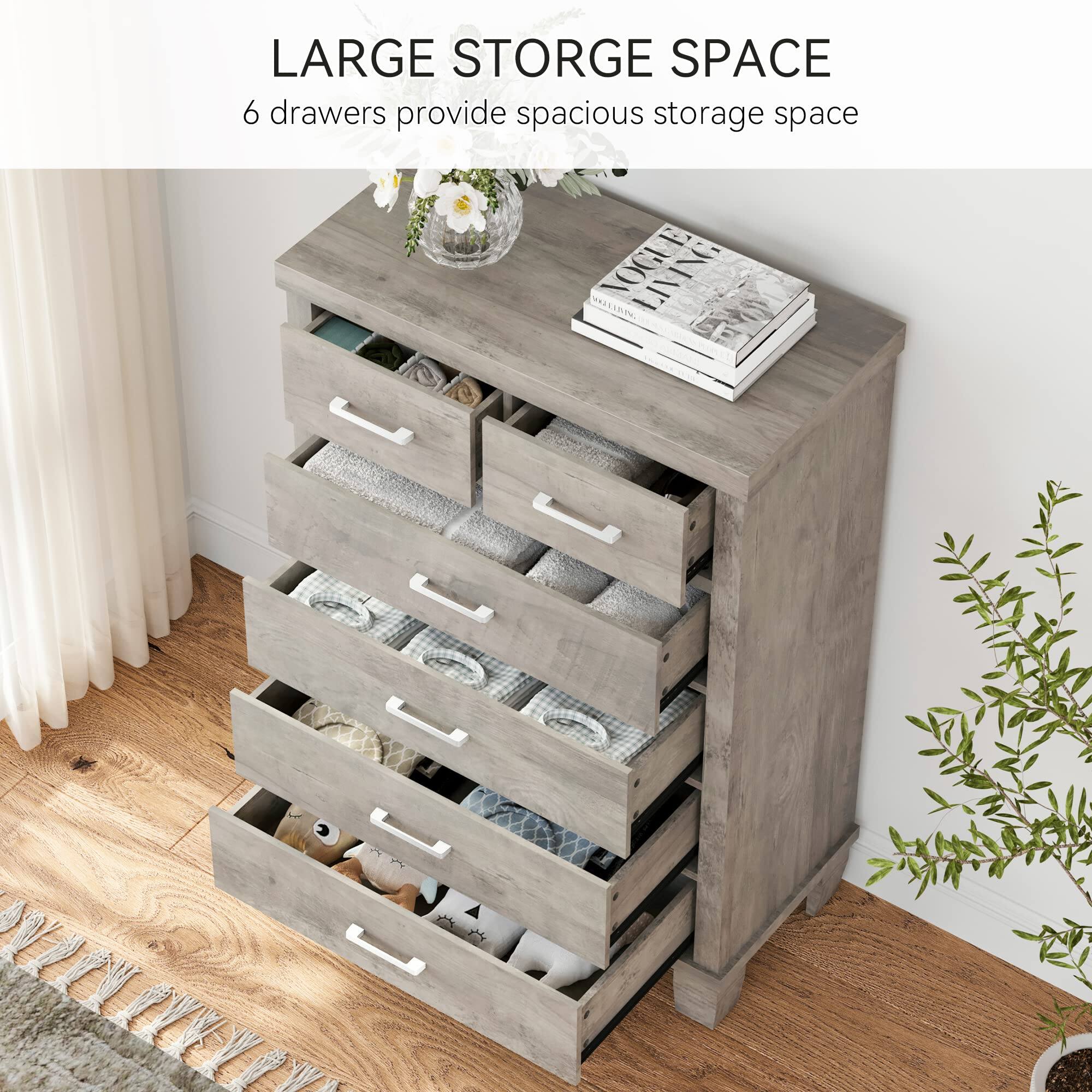 LARGE STORAGE SPACE  
6 drawers provide spacious storage space