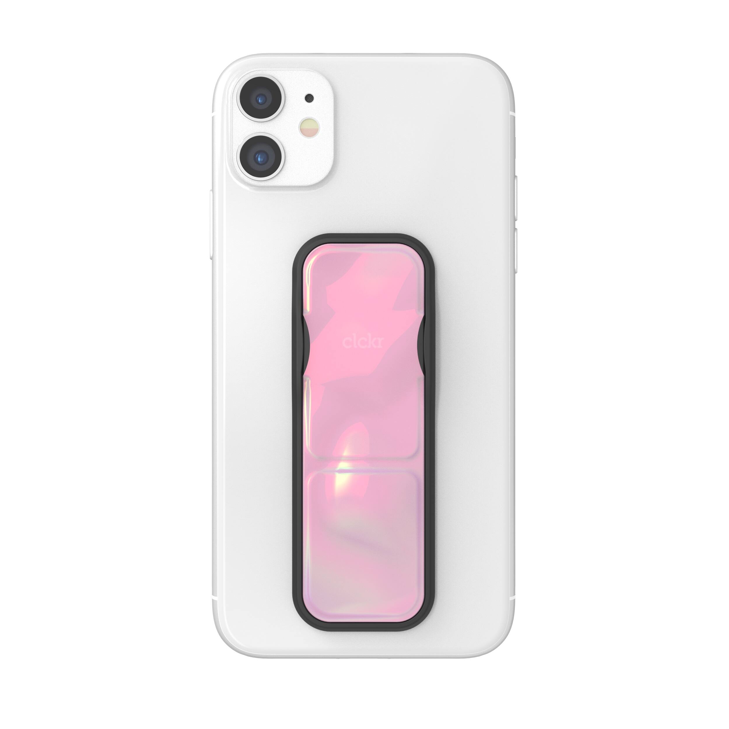 Left. CLCKR - Phone Grip and Stand for Most Cell Phones - Pink.