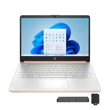 Front. HP - HP Stream 14" HD Student&Business Laptop,Intel N150 CPU,16GB RAM,128GB UFS+1TB Dock Set,1 Year Office 365,Win 11s,Gold - Gold.