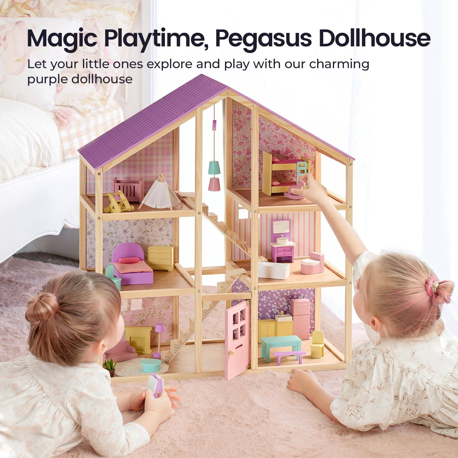 Magic Playtime, Pegasus Dollhouse  
Let your little ones explore and play with our charming purple dollhouse