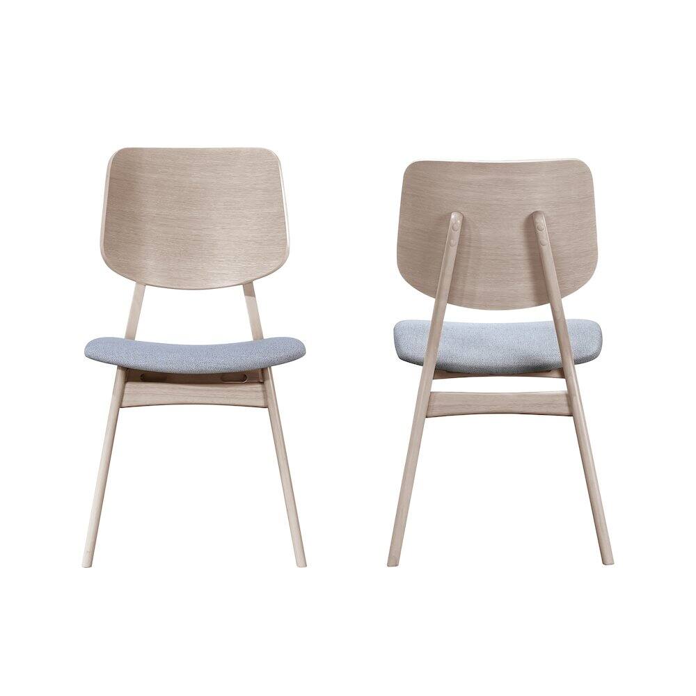 Front. New Classic Furniture - Oscar Wood Back Dining Chair (Set of 2), White Ash - White.
