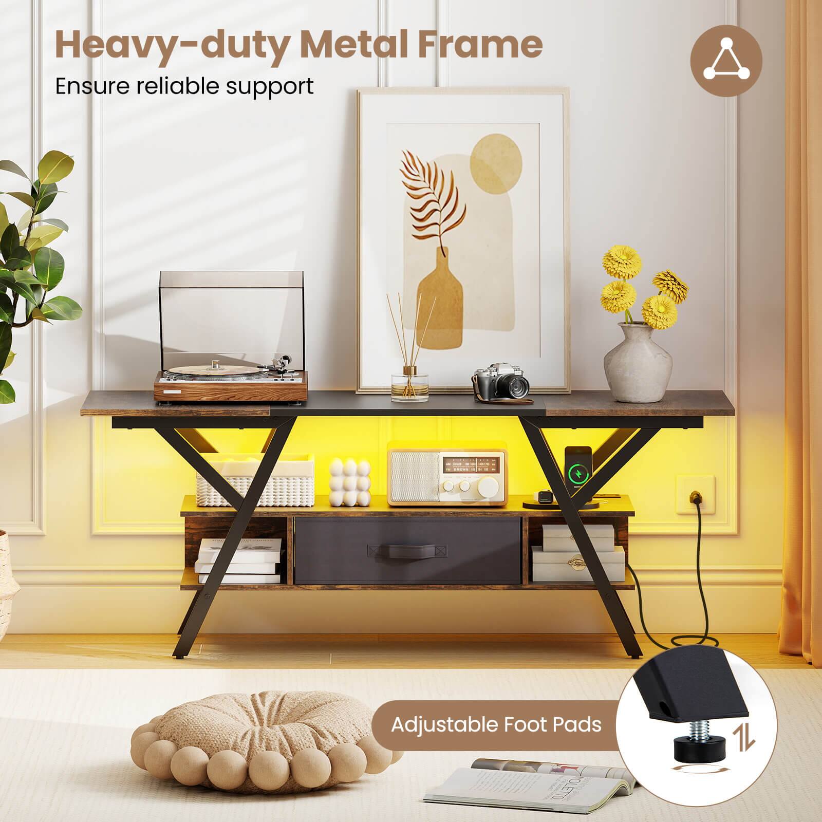 Heavy-duty Metal Frame  
Ensure reliable support  

Adjustable Foot Pads