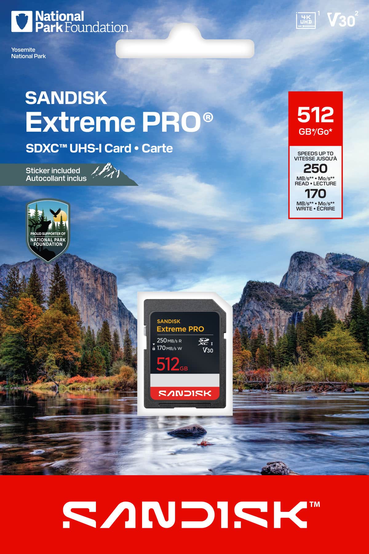 SanDisk Extreme Pro 512GB SDXC UHS I National Parks SDSDXXJ-512G