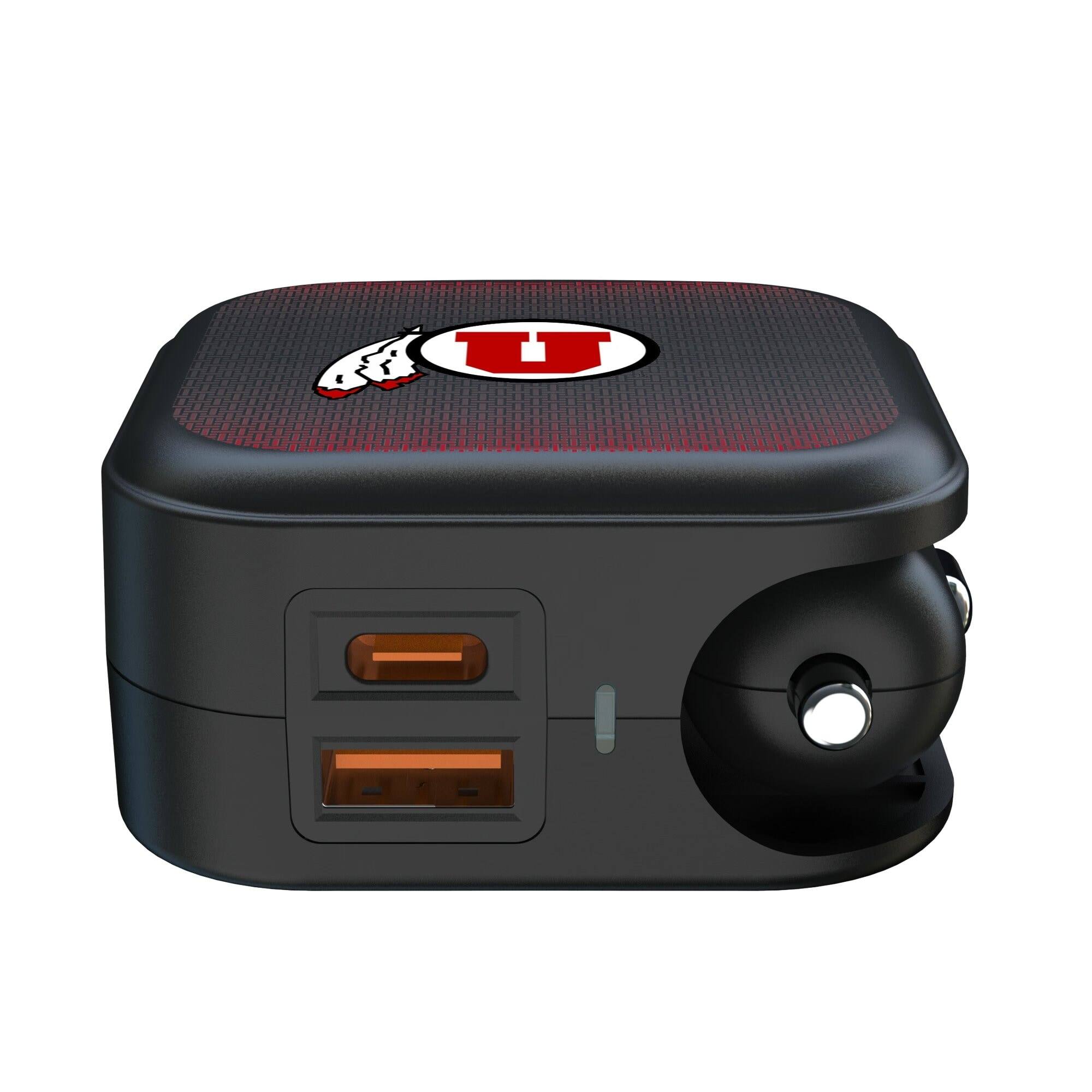 Alt View 1. Keyscaper - Utah Utes 2-in-1 USB A/C Charger - Black.
