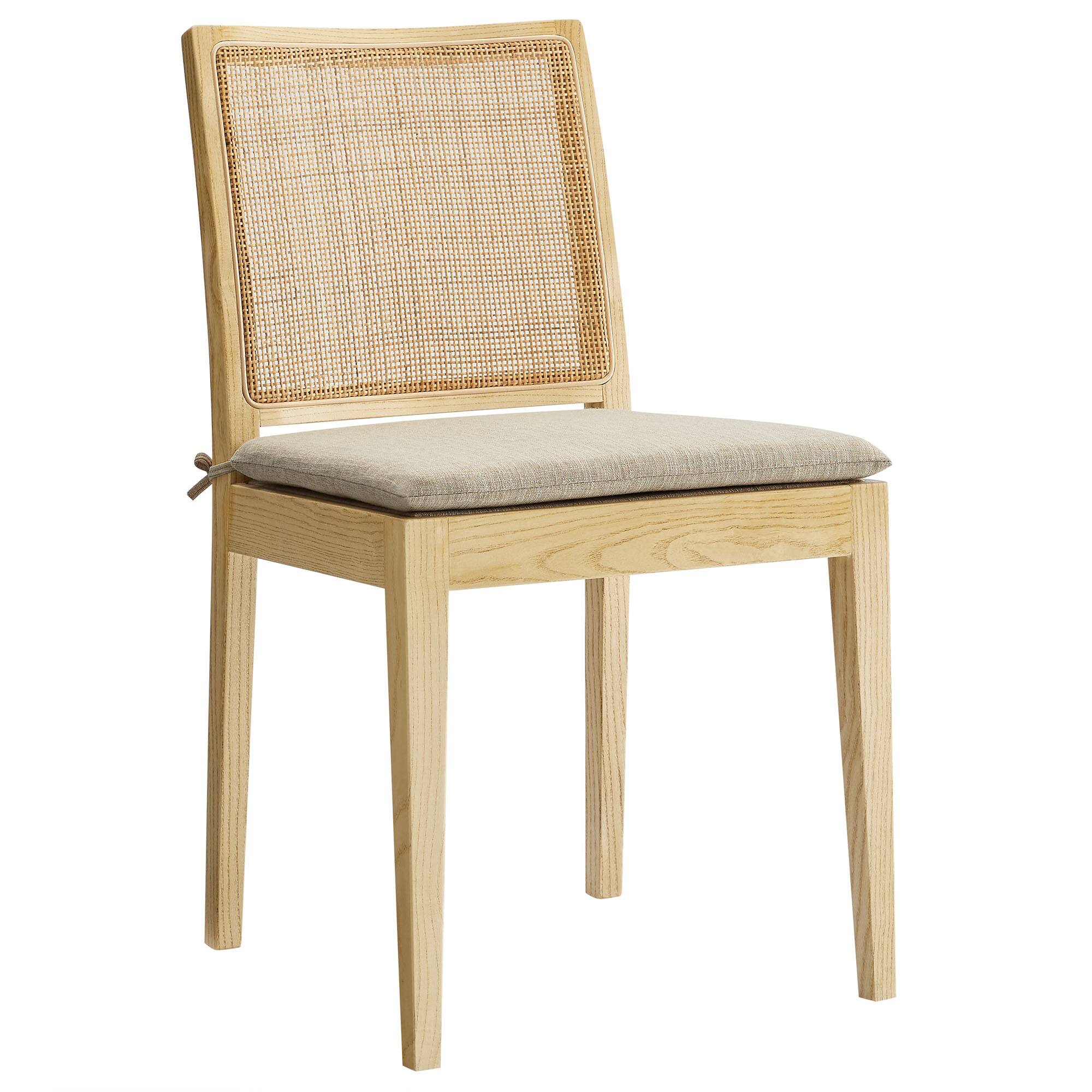 Angle. Modway - Ovard Wood and Rattan Dining Chair by Modway - Natural.