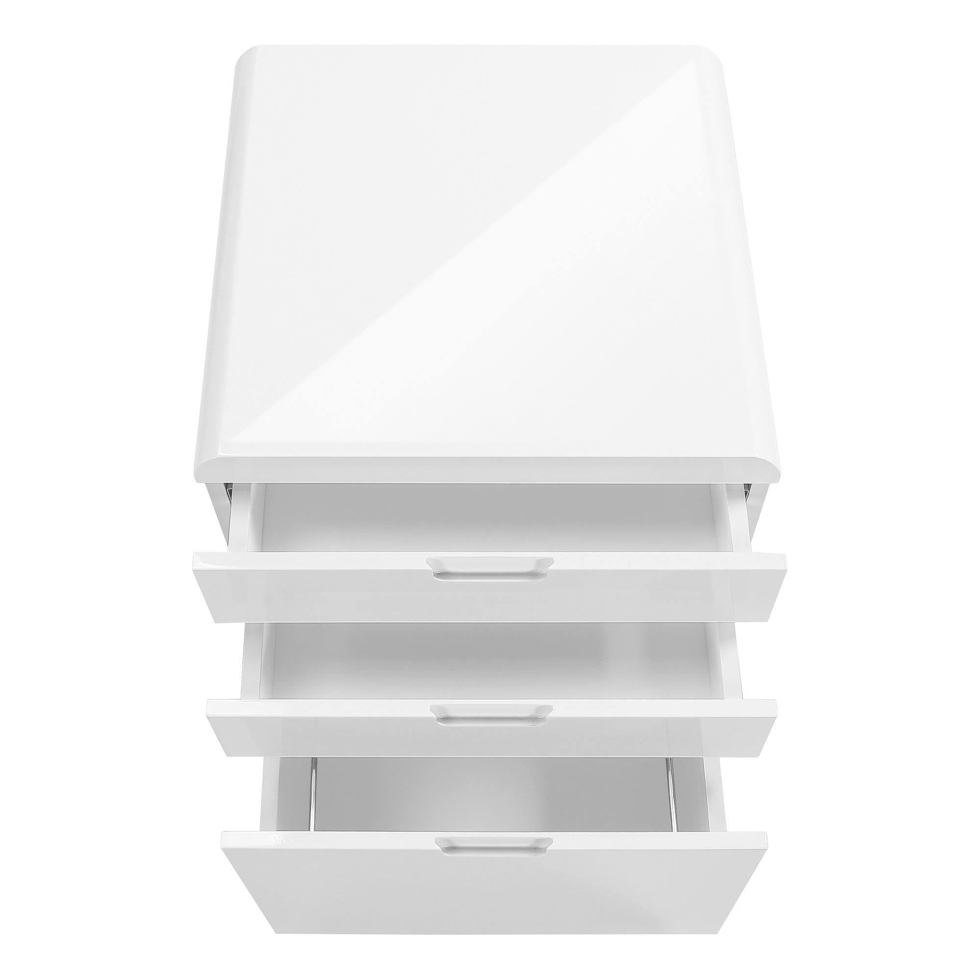 Alt View 4. TinyHomie - File Cabinet Rolling Mobile Storage Drawers Printer Stand Office Work Glossy White Laminate Contemporary Modern.