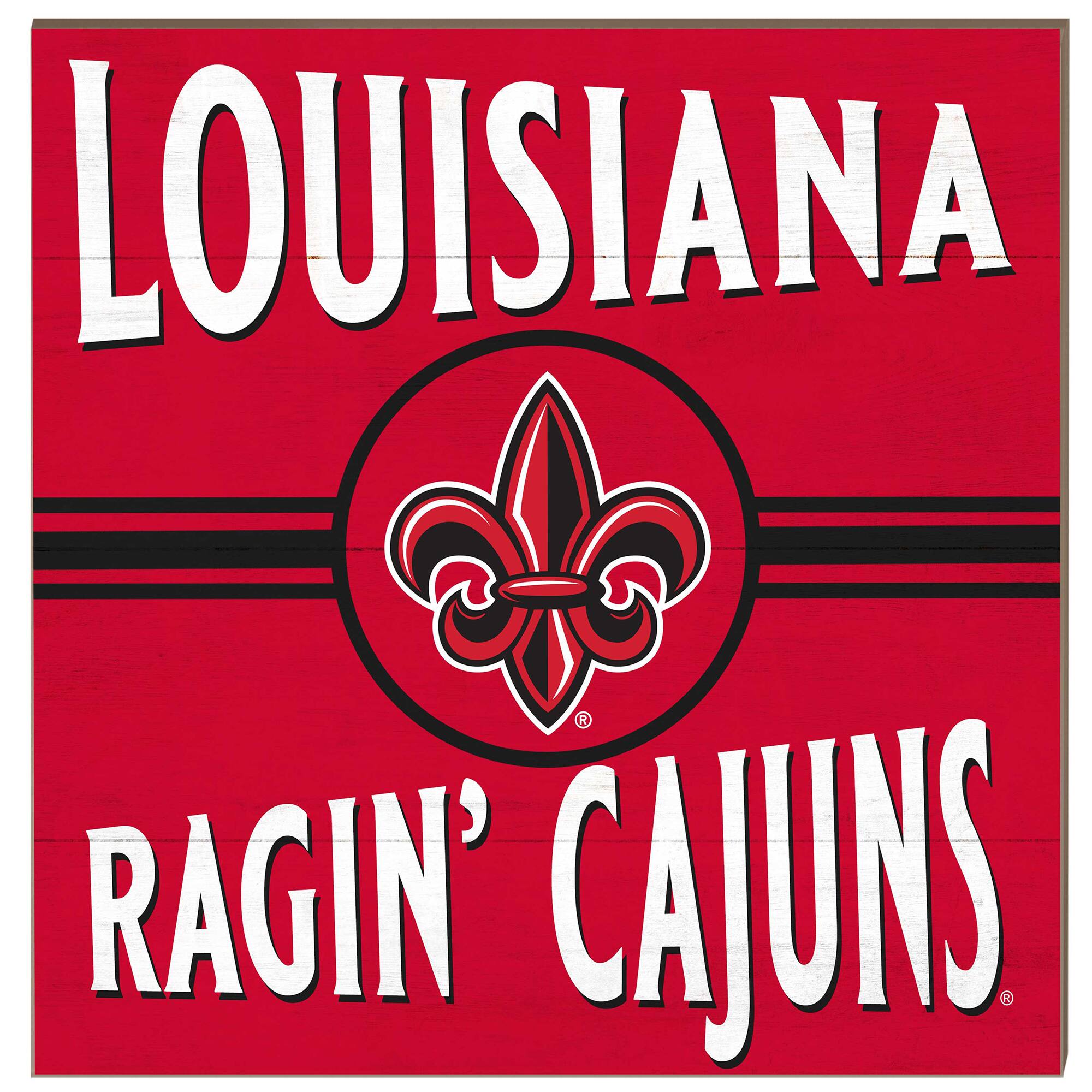 Louisiana Ragin' Cajuns 10'' x 10'' Retro Team Sign