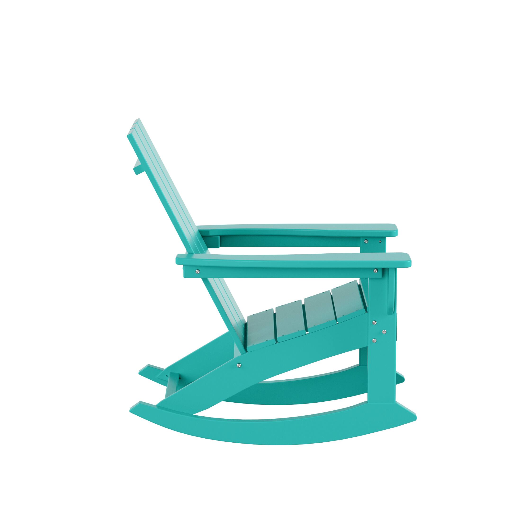 Back. WestinTrends - WestinTrends Ashore Outdoor Patio Modern Adirondack Rocking Chair - Turquoise.