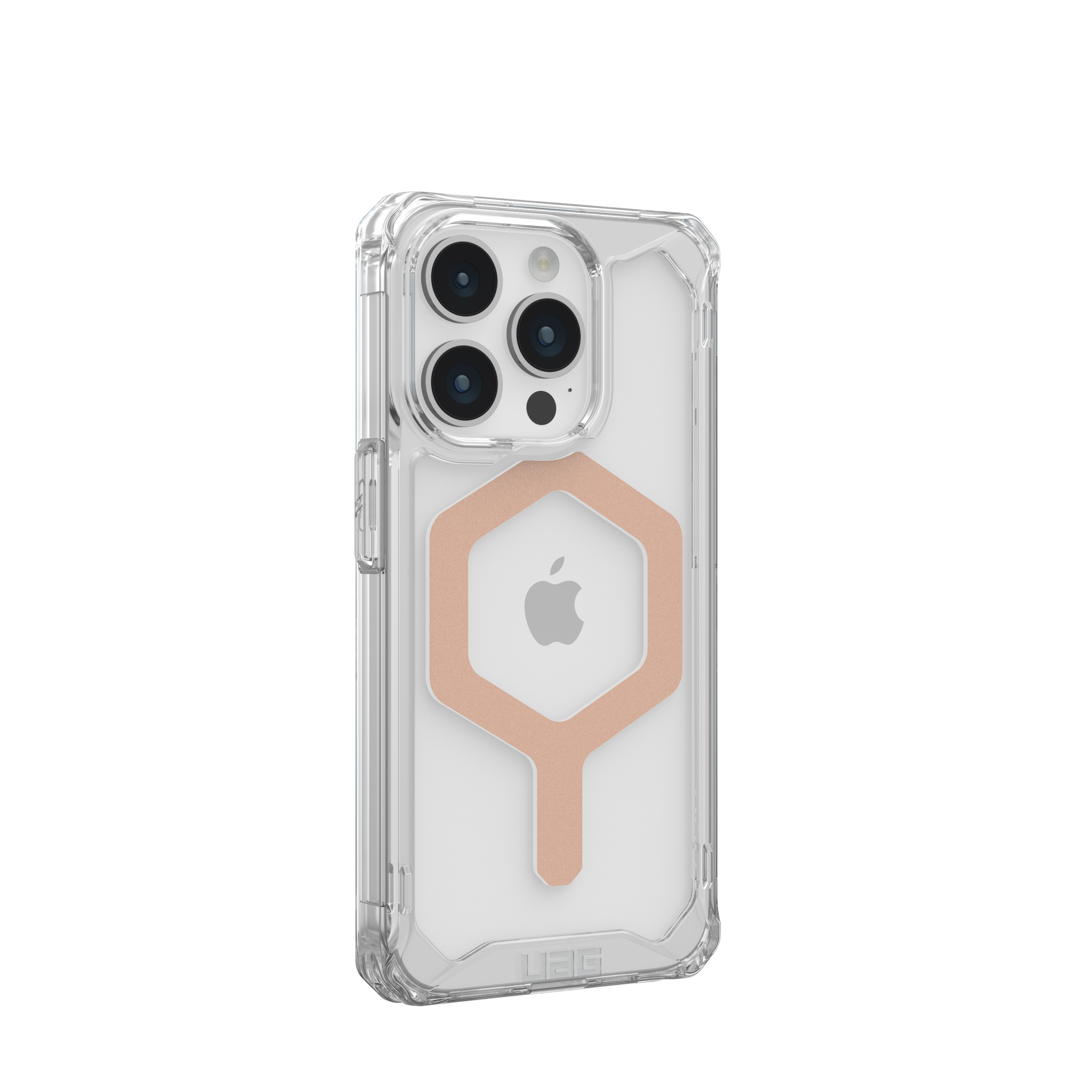 Back. UAG - Plyo Pro Series Case with Magsafe for Apple iPhone 15 Pro - Ice/Rose Gold.