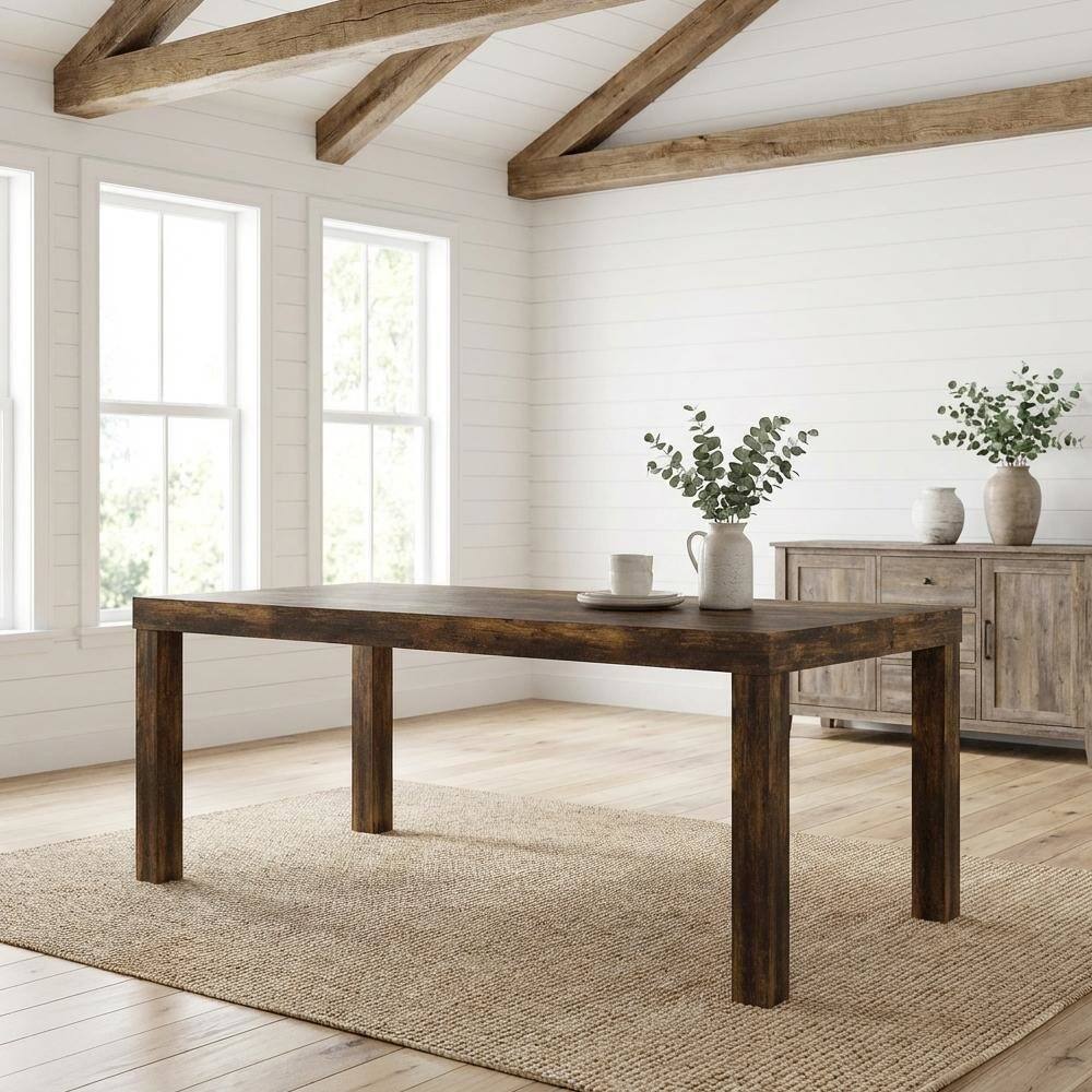 Angle. FurniFact - Amber Pine Coffee Table with Classic Simple Design and Durable Construction - Amber Pine.