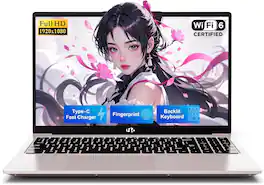 NIMO - 15.6" IPS FHD Student Laptop, 8GB RAM 256GB SSD 4 Cores Intel Twin Lake (4 Cores Up to 3.6GHz) Computer with 2 Year - Rose Gold