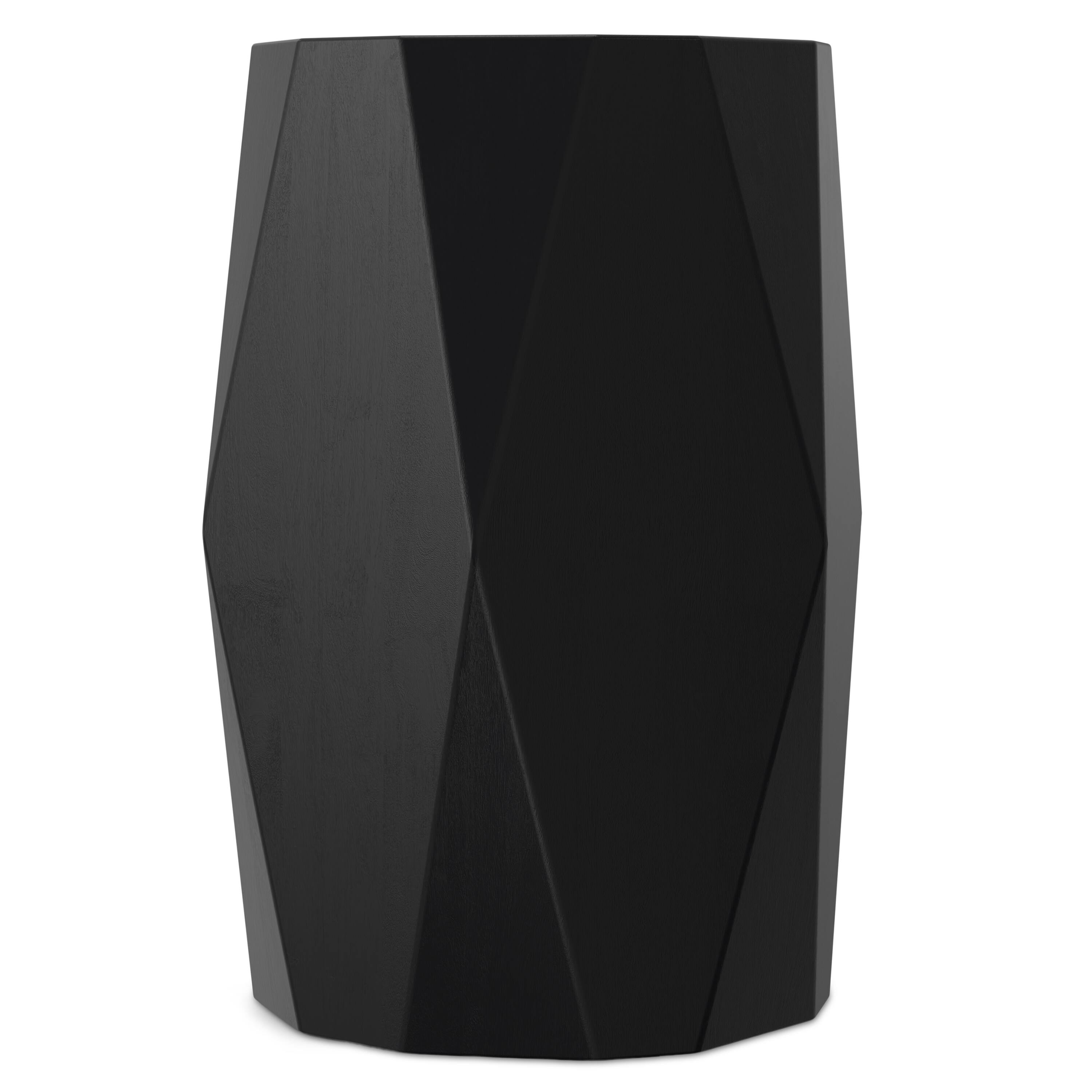 Left. Simpli Home - Judson 15 inch Wide Solid Mango Contemporary End Table in Black, Assembled - Black.