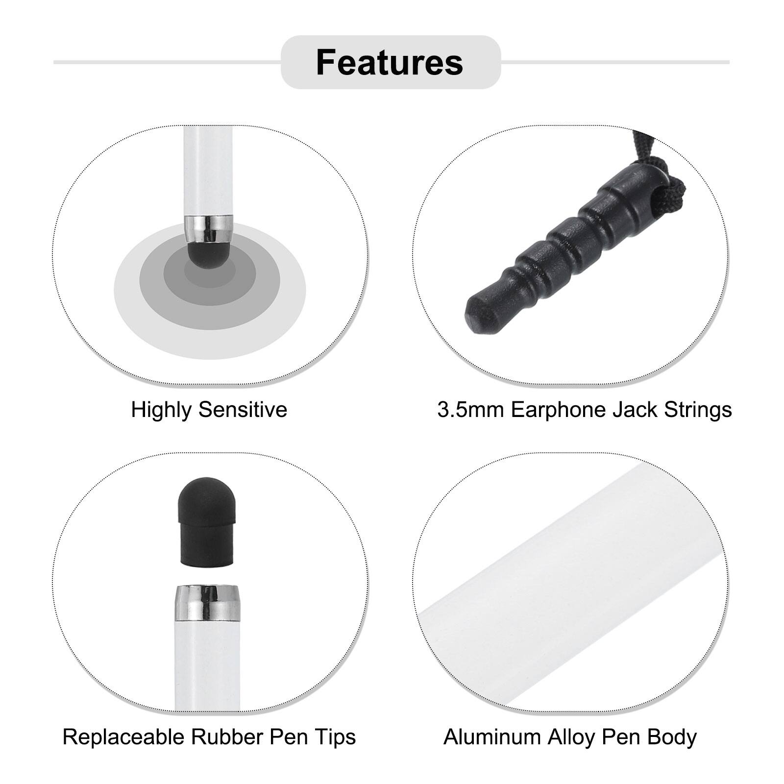 Features

- Highly Sensitive
- 3.5mm Earphone Jack Strings
- Replaceable Rubber Pen Tips
- Aluminum Alloy Pen Body