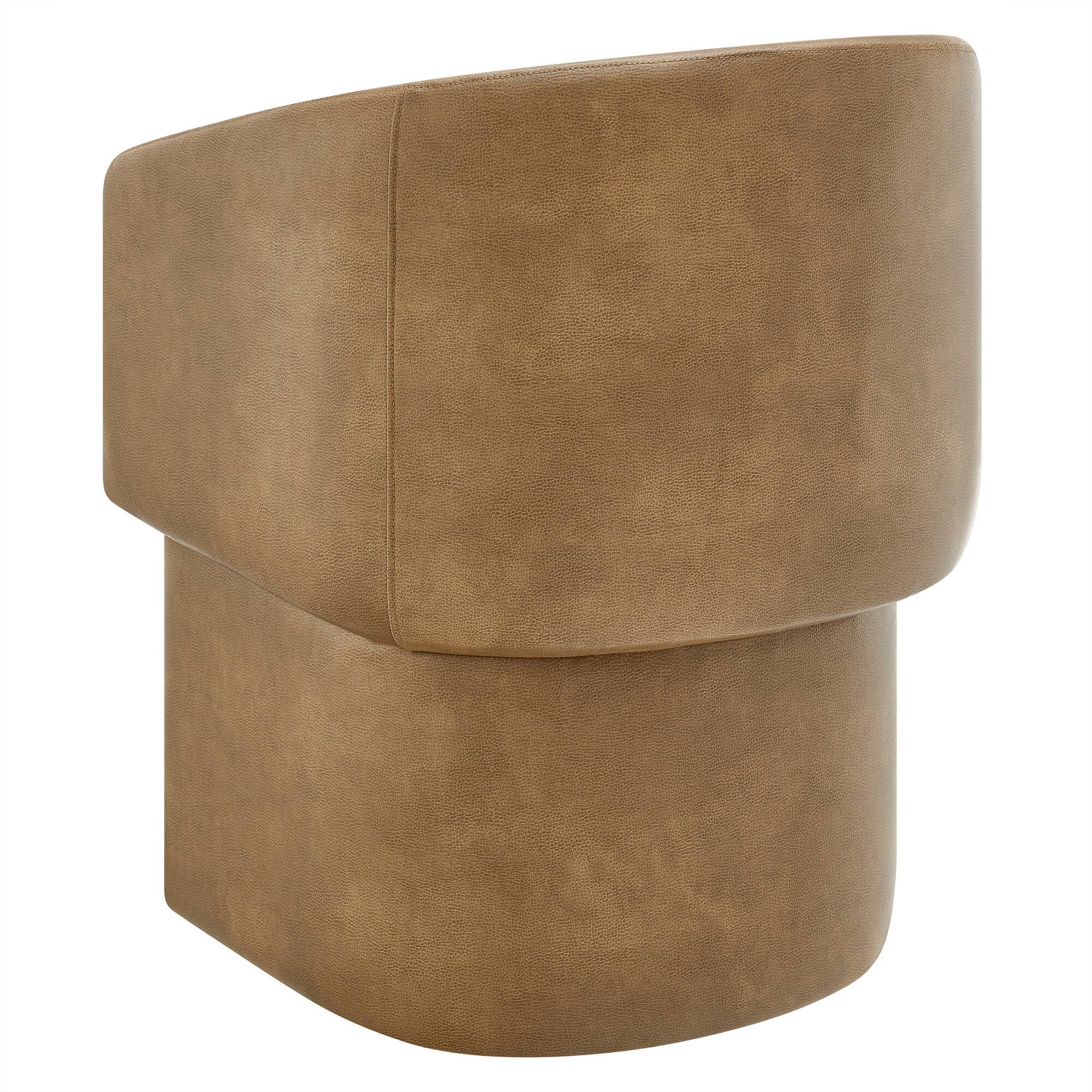 Alt View 1. Modway - Verity Barrel Back Vegan Leather Dining Chair by Modway - Brown.