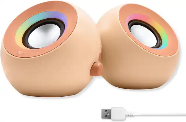 Front. X9 - X9 Performance Brown Computer Speakers for Desktop PC with RGB Lighting, Bluetooth, USB, and AUX - Triple Mode - Brown.