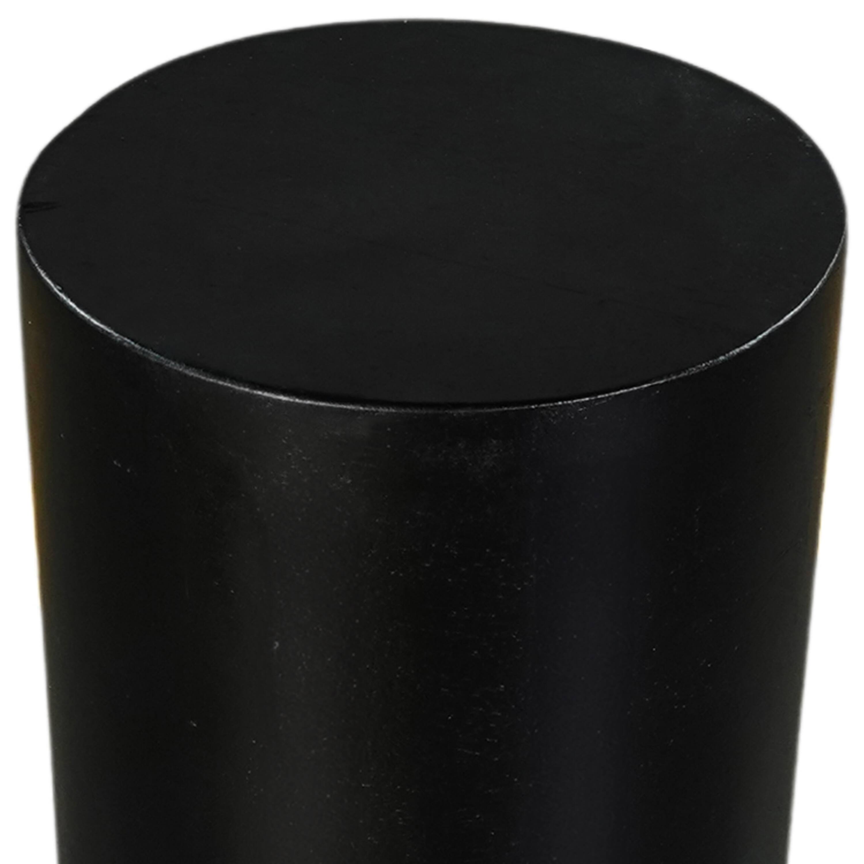 Alt View 4. Manhattan Lane - Tia 12 Inch Round Side End Table with Turned Pedestal Base - Black.