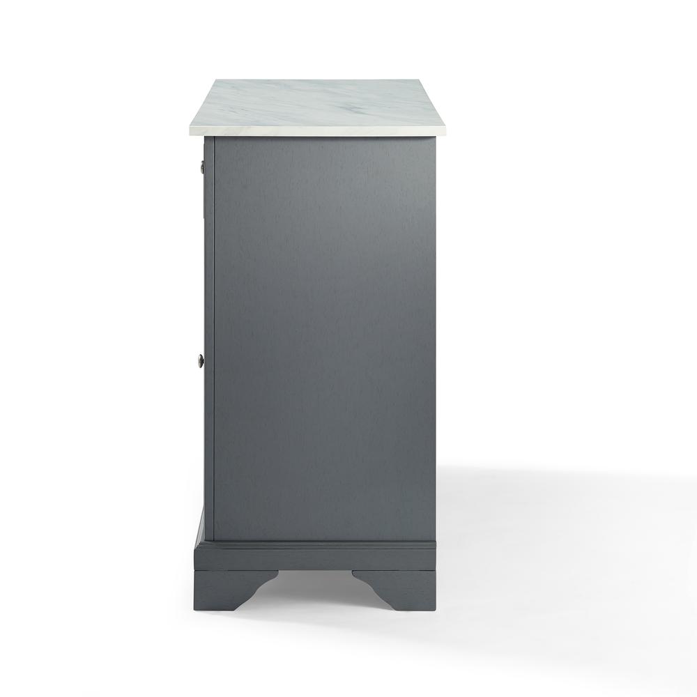 Back. Crosley Furniture - Avery Kitchen Island - Distressed Gray.