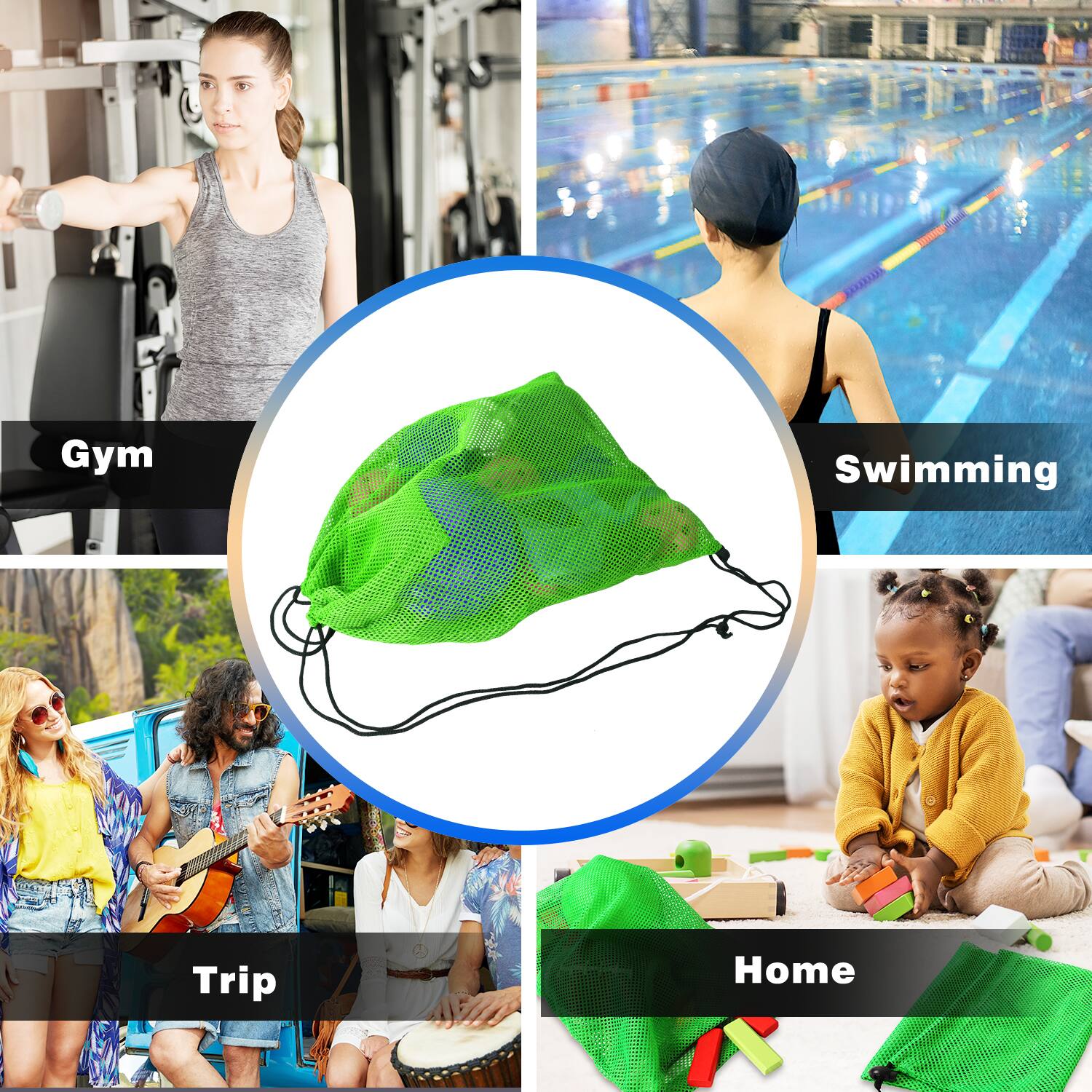 Gym, Swimming, Trip, Home