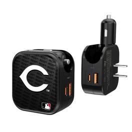 Keyscaper - Cincinnati Reds Dual Port USB Car & Home Charger - Multicolor
