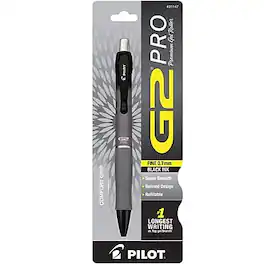 Pilot - G2 Pro Retractable Gel Pen, Fine Point, Gray Barrel - Black Ink