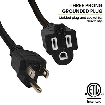 THREE PRONG GROUNDED PLUG  
Molded plug and socket for durability.  
C EIL US LISTED  
Intertek
