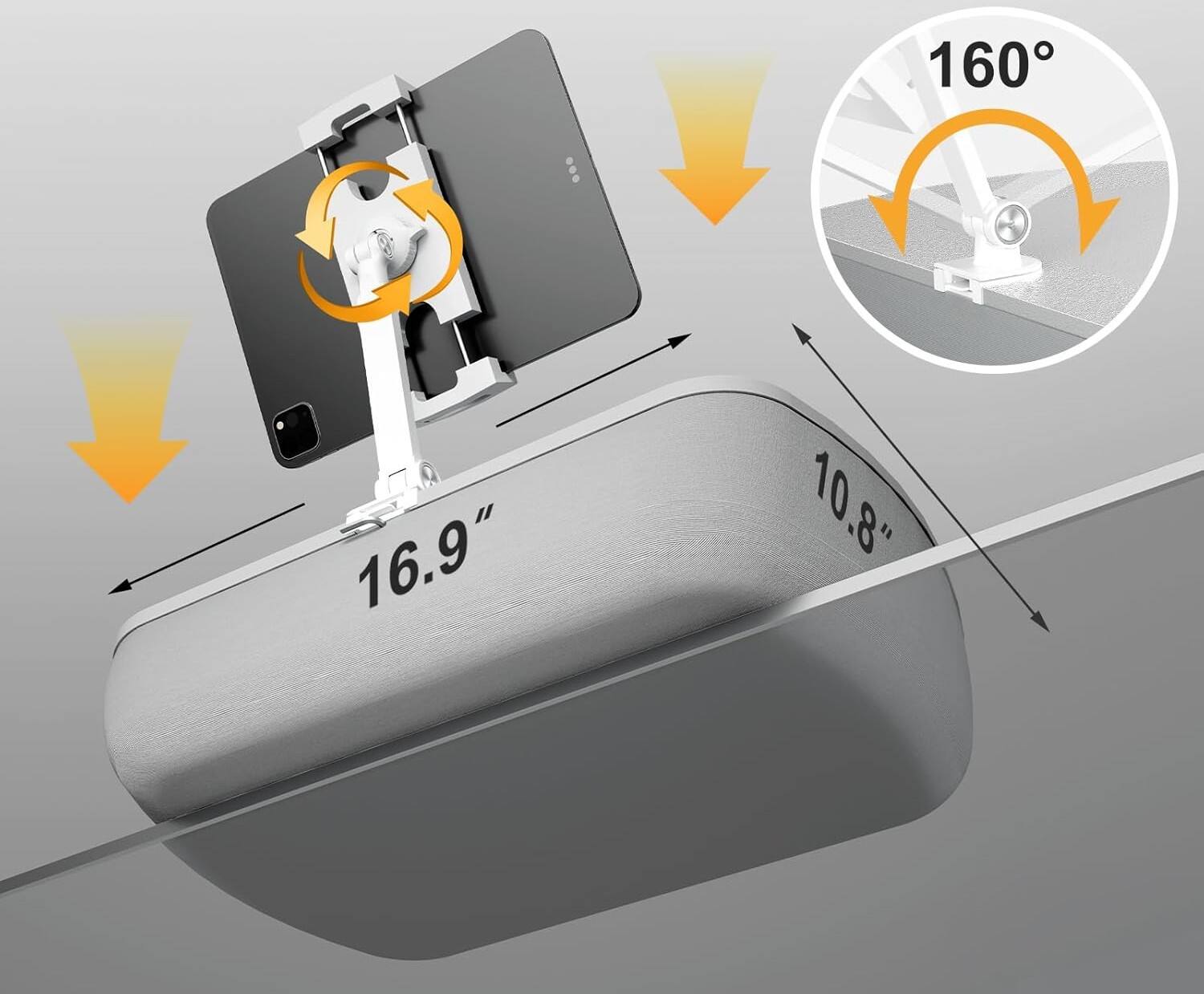 160°  
16.9"  
10.8"