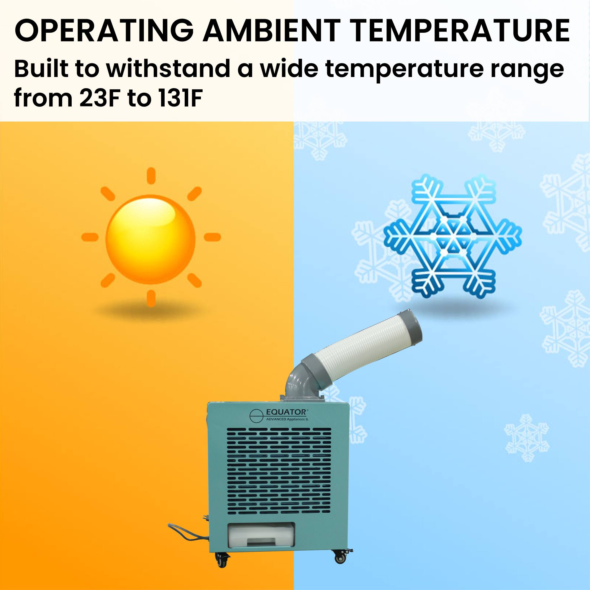 OPERATING AMBIENT TEMPERATURE Built to withstand a wide temperature range from 23F to 131F EQUATOR