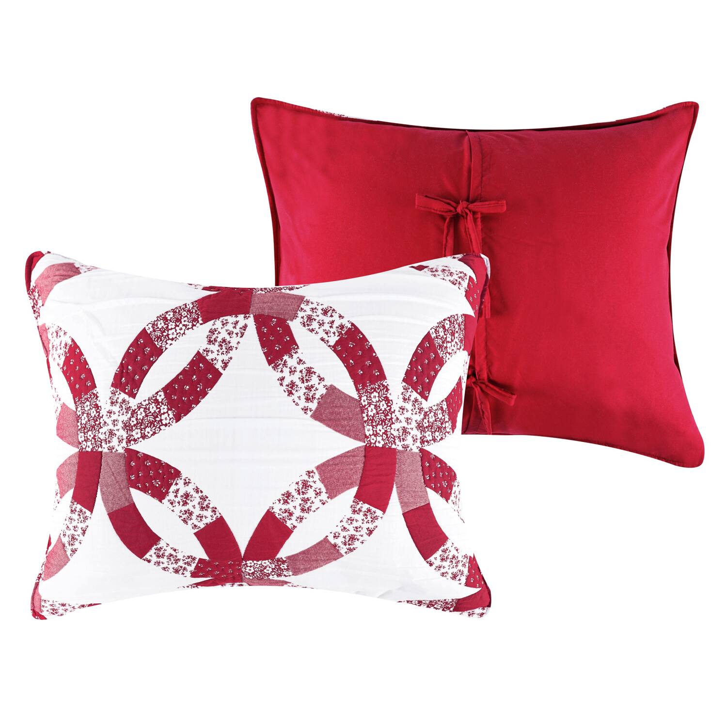 Greenland Home Fashions - 100% Jacquard Woven Polyester Wedding Ring Sham King - Red price history on PriceWatchPro