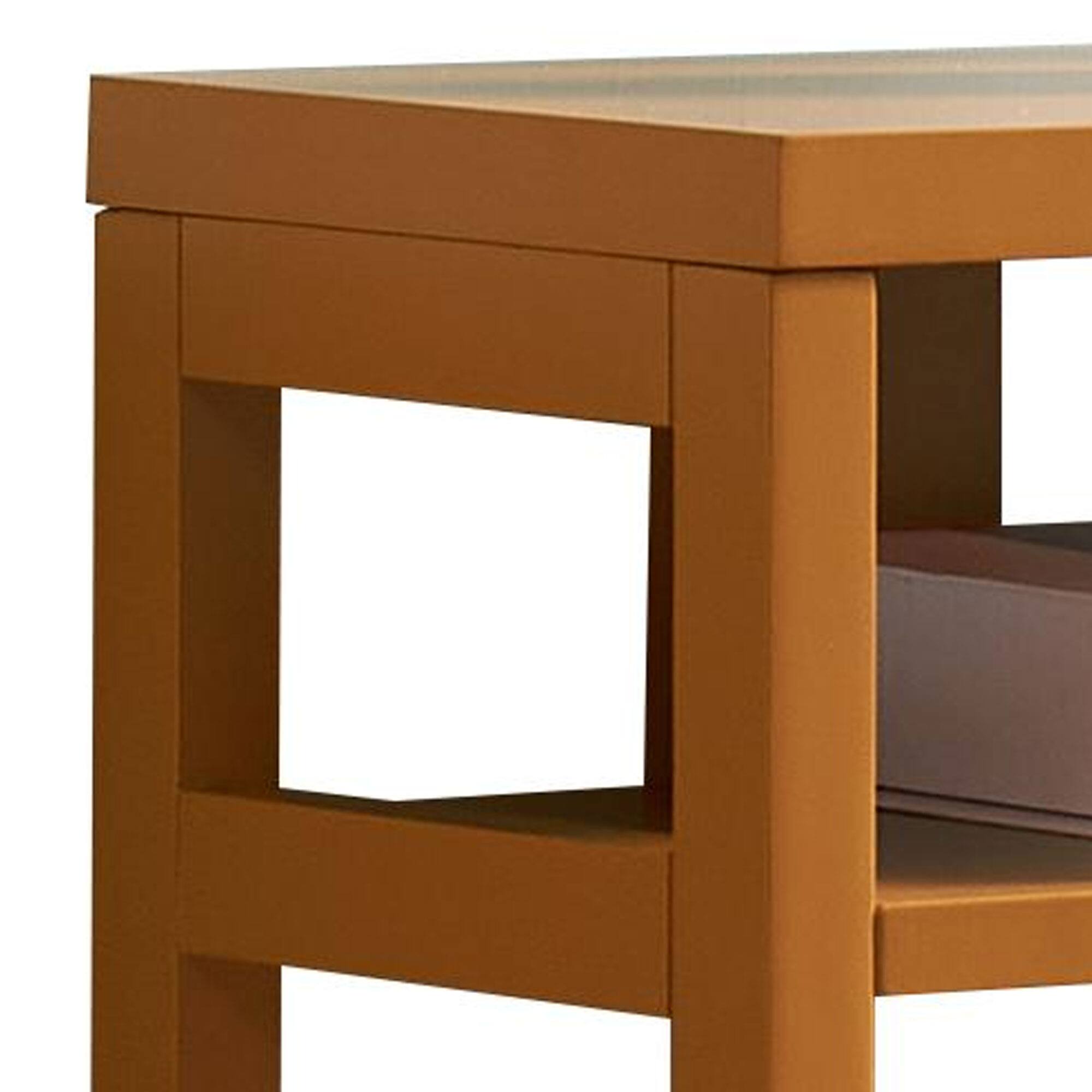 Back. Kings Brand Furniture - Kings Brand Furniture Bisbee Wood Console Table with 2 Open Storage Shelves - Honey ginger.