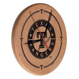 Holland Bar Stool Co. - Texas Rangers 13" Engraved Solid Wood Clock - Multicolor