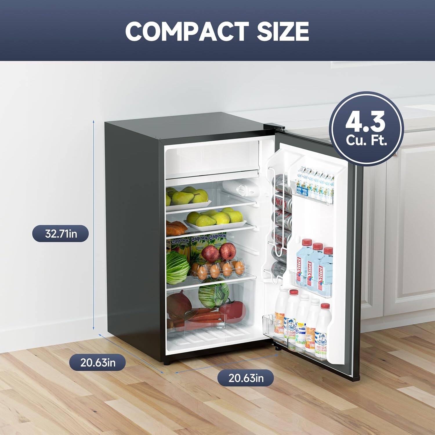 COMPACT SIZE  
4.3 Cu. Ft.  
32.71in  
20.63in  
20.63in