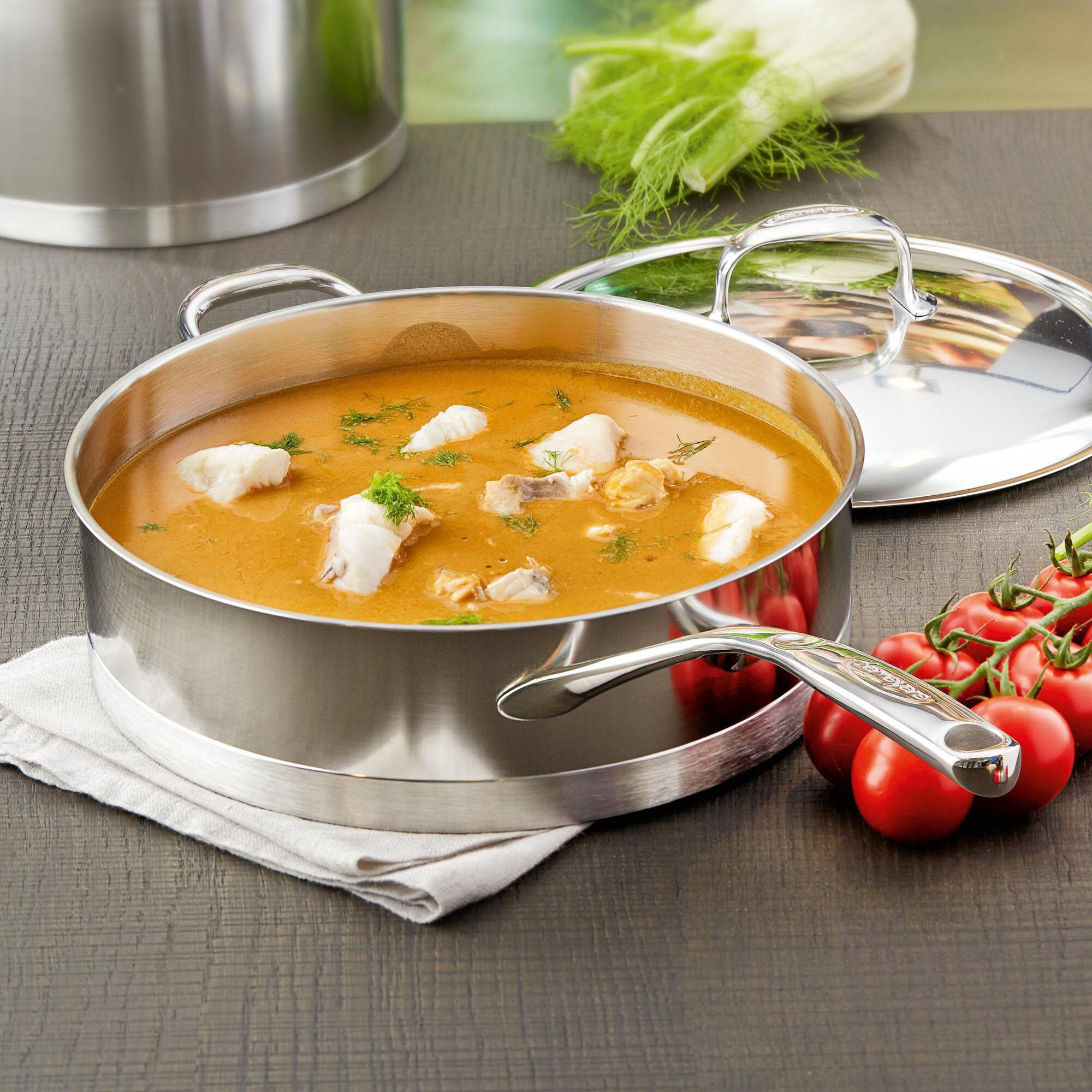 Alt View 2. Demeyere - Demeyere Atlantis Proline 7 5.1-qt Stainless Steel Saute Pan with Helper Handle - Stainless Steel.