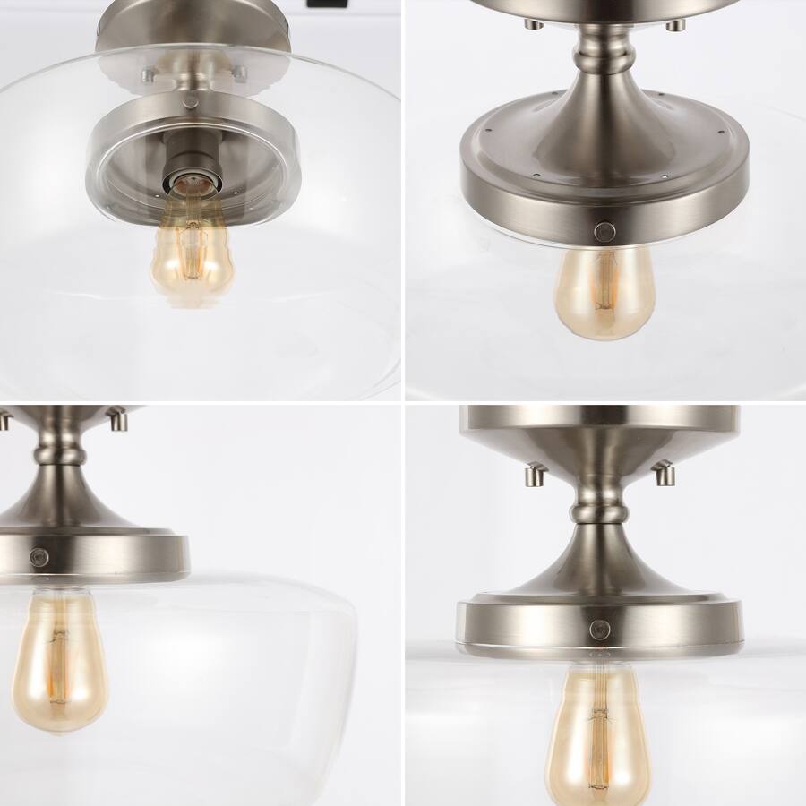 Jonathan Y Marfa 14" 1 Light Modern Farmhouse Schoolhouse Frosted Glass ...