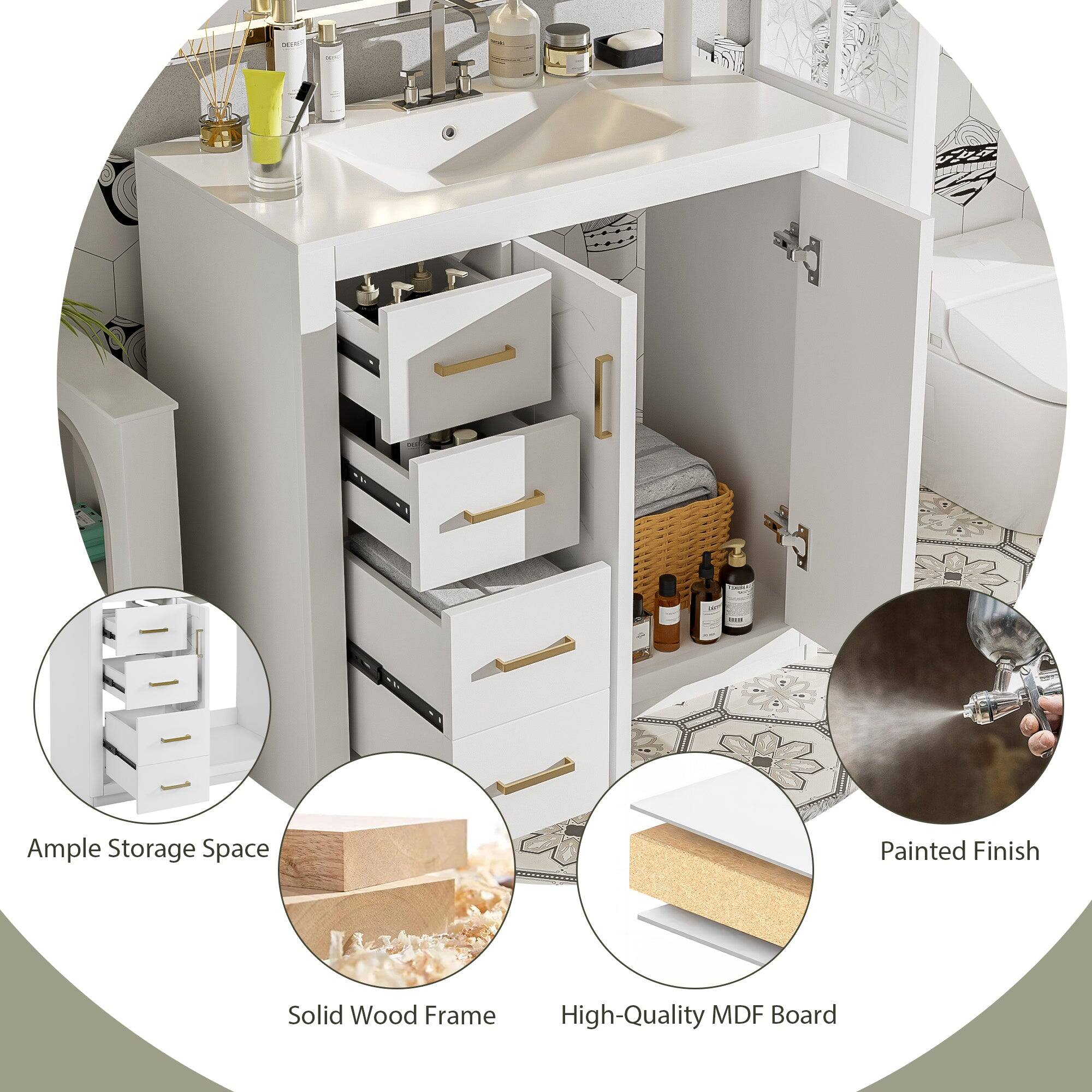 Ample Storage Space  
Painted Finish  
Solid Wood Frame  
High-Quality MDF Board