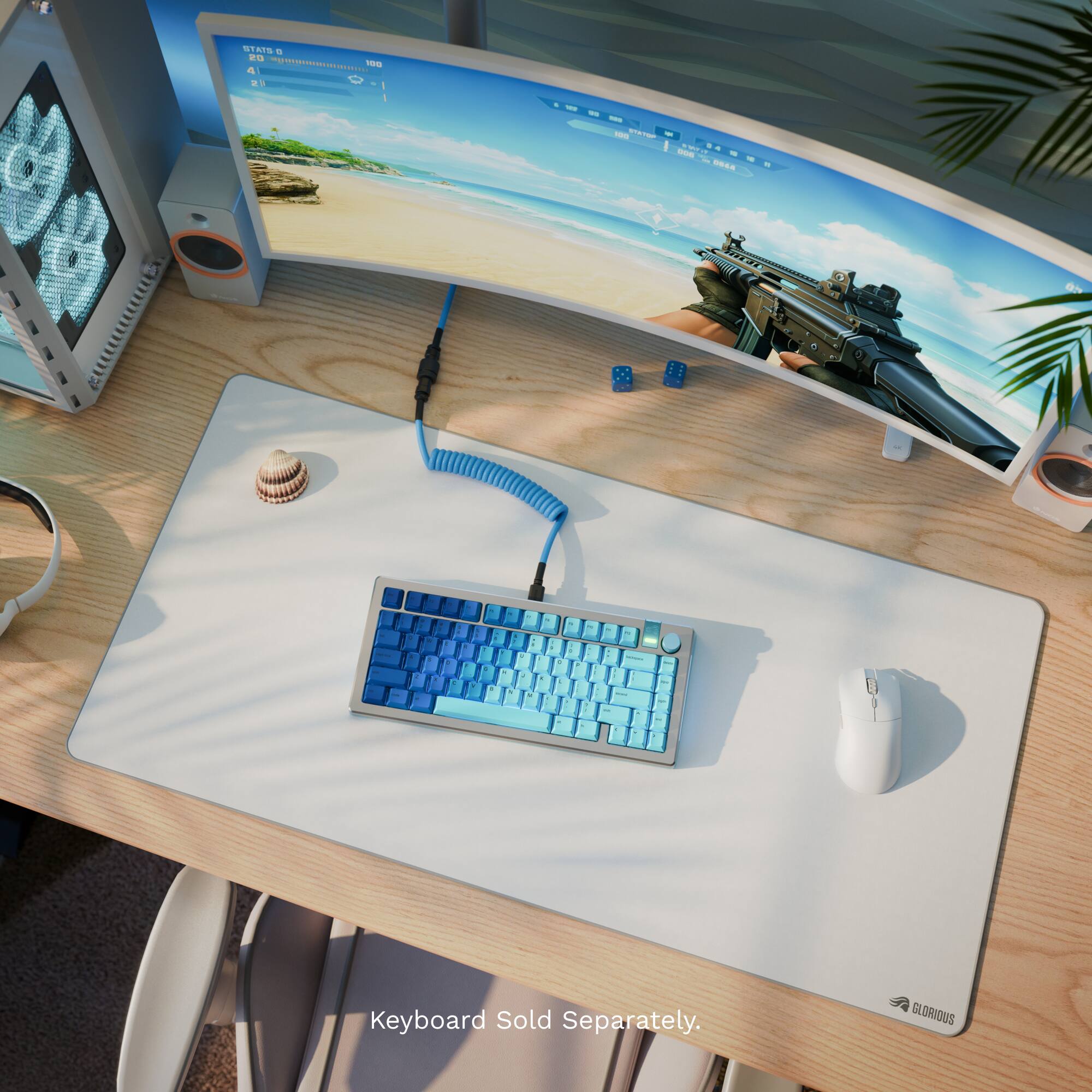 The text on the image is:

"Keyboard Sold Separately. GLORIOUS"