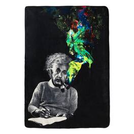Just Funky - Albert Einstein Smoke Galaxy Lightweight Fleece Throw Blanket | 45 x 60 Inches - Multi-Color