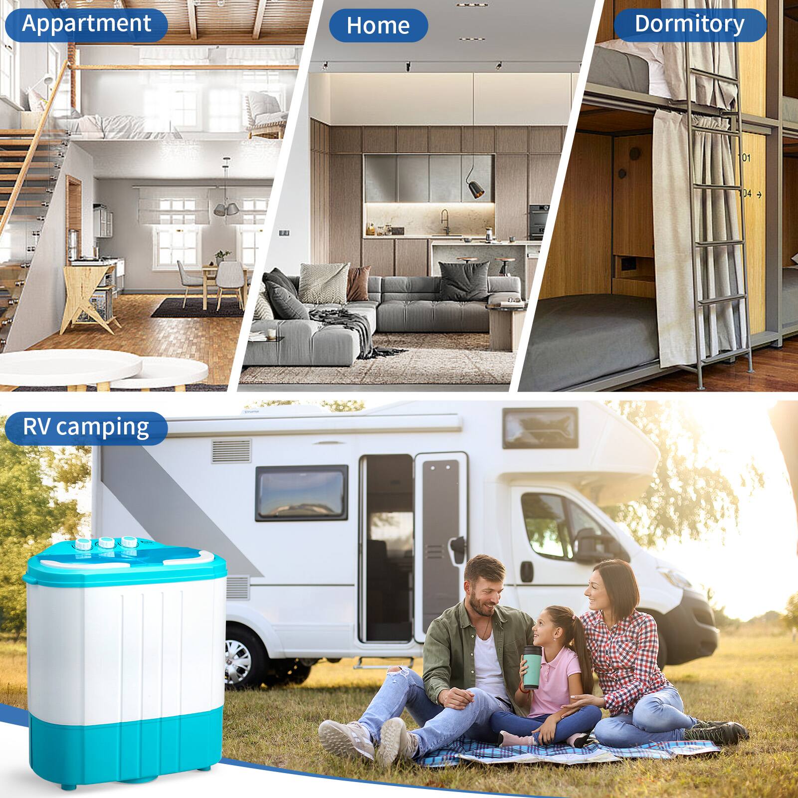 - Apartment
- Home
- Dormitory
- RV camping