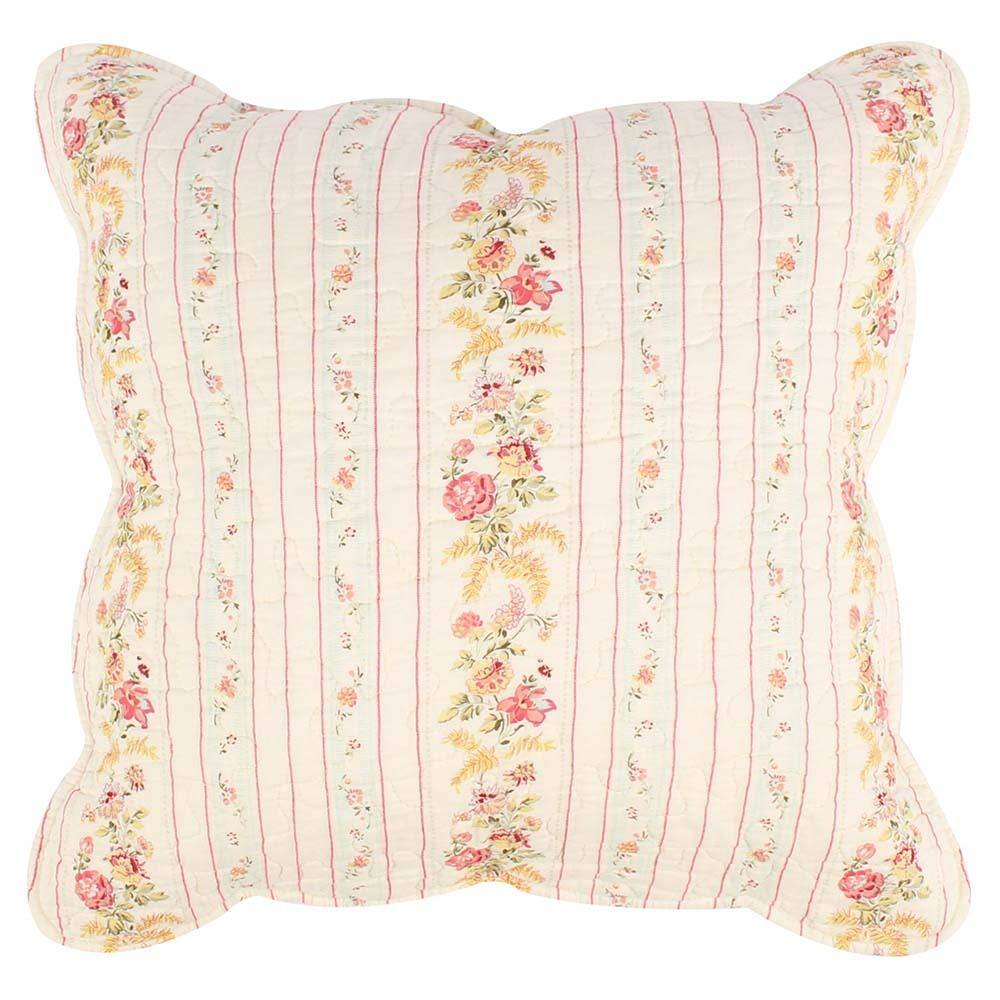 Alt View 1. Greenland Home Fashions - Greenland Home Antique Rose Floral Print High-Quality 2-Piece Pillow Set - Each 18x18 Blue - Blue.