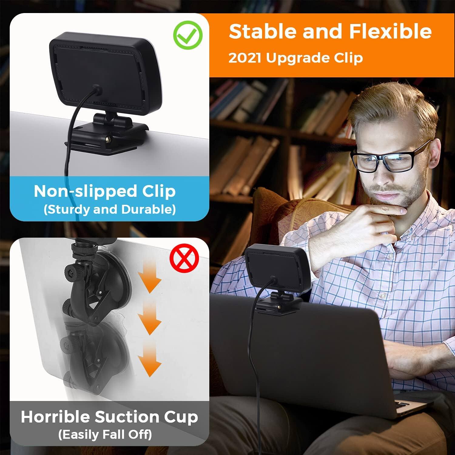 Stable and Flexible  
2021 Upgrade Clip  

Non-slipped Clip  
(Sturdy and Durable)  

Horrible Suction Cup  
(Easily Fall Off)