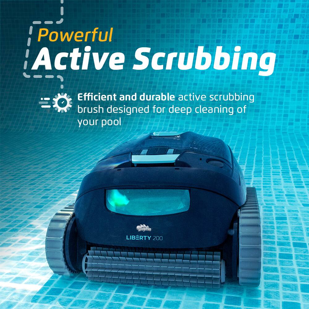 Powerful Active Scrubbing: Efficient and durable active scrubbing brush designed for deep cleaning of your pool. Dolphin LIBERTY 200.