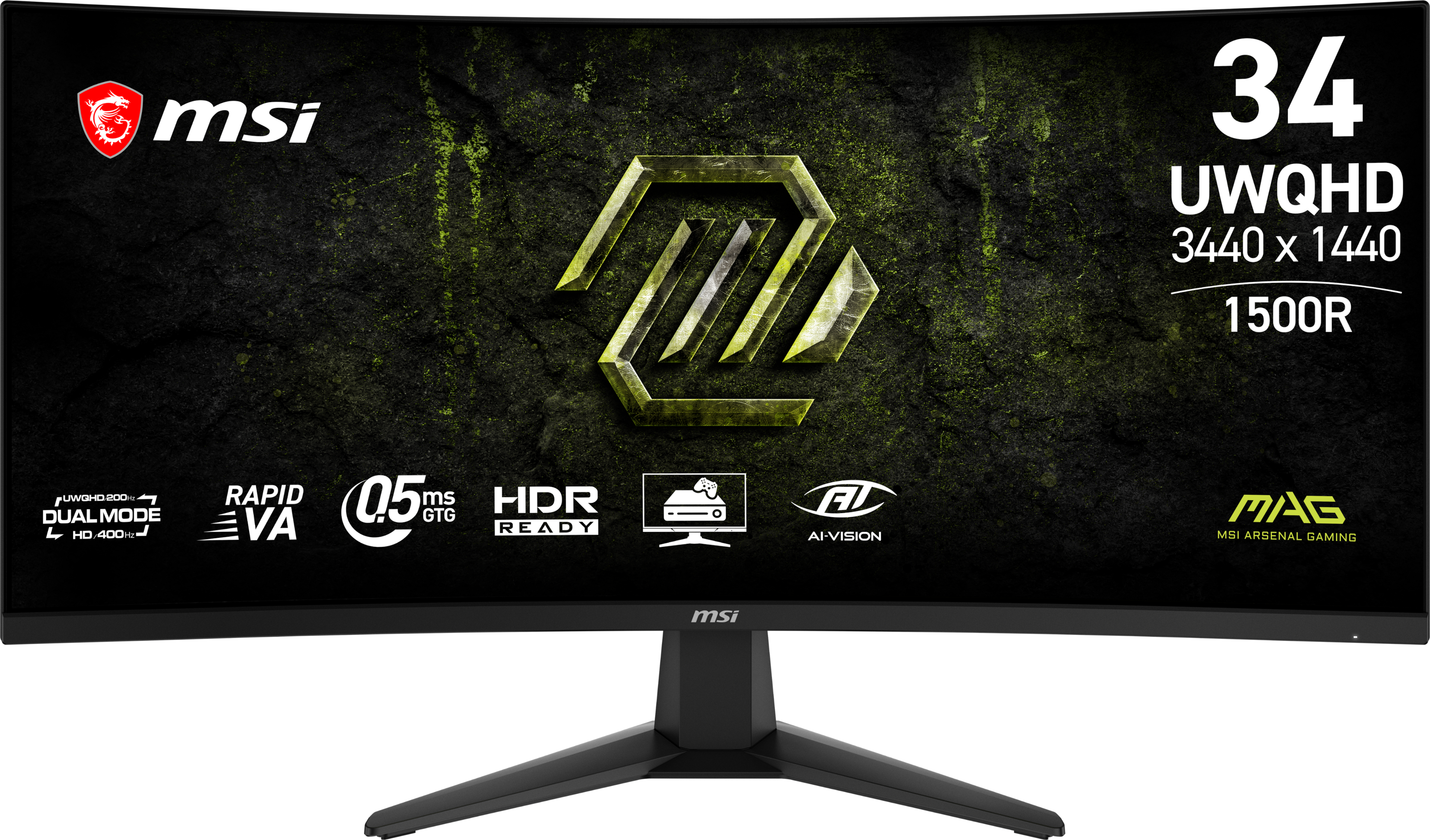 "MSI - MAG 346CQDF E20 34"" Dual Freq(UWQHD:200Hz/HD:400Hz) 0.5ms FreeSync Premium Curved Gaming Monitor HDR Ready (DP, HDMI) - Metallic Black" price history on PriceWatchPro