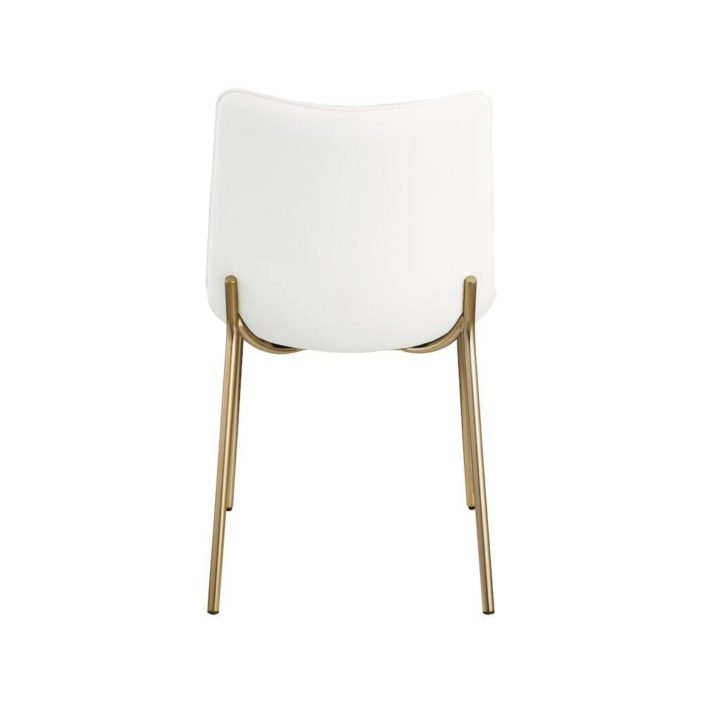 Alt View 3. Meridian Furniture - Isla Off-White Vegan Leather Upholstered Dining Chair, Set of 2 - White.