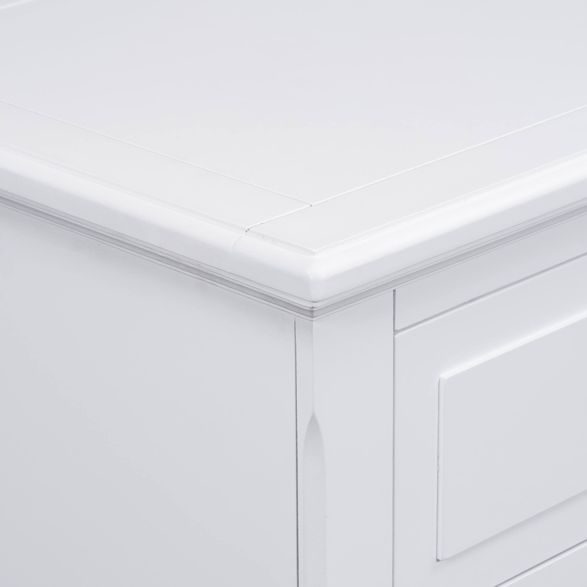 Alt View 5. Spaco - Spaco Modern Nightstand with 3 Drawers, Smooth Gliding Rails, Metal Handle, Rubber Legs for Bedroom and Living Room - White.