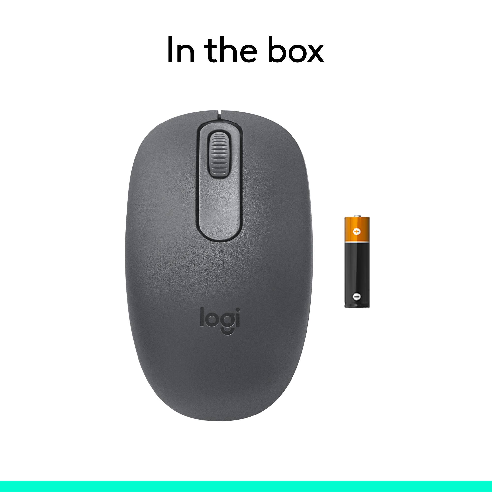 In the box, there is a Logitech mouse and a USB receiver.
